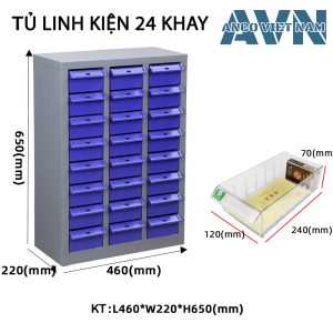 Tủ Chứa Khay Linh Kiện 24 Ngăn