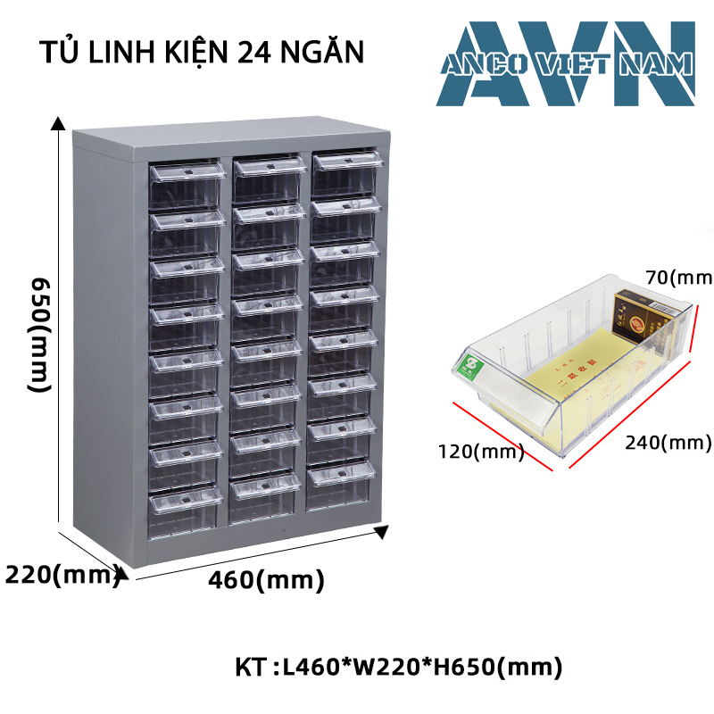 Tủ Chứa Khay Linh Kiện 24 Ngăn Tủ Chứa Khay Linh Kiện 24 Ngăn