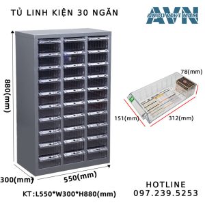 Tủ Chứa Khay Linh Kiện 30 Ngăn