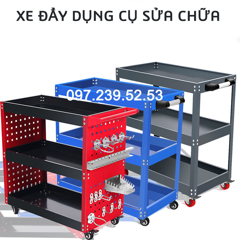 Xe đẩy dụng cụ sửa chữa chất liệu thép sơn tĩnh điện, thiết kế nhiều tầng tiện lợi, giá cả hợp lý. Liên hệ Nội Thất Anco: 097.239.5253 để đặt hàng ngay.