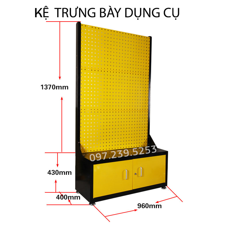 kệ trưng bày dụng cụ kích thước
