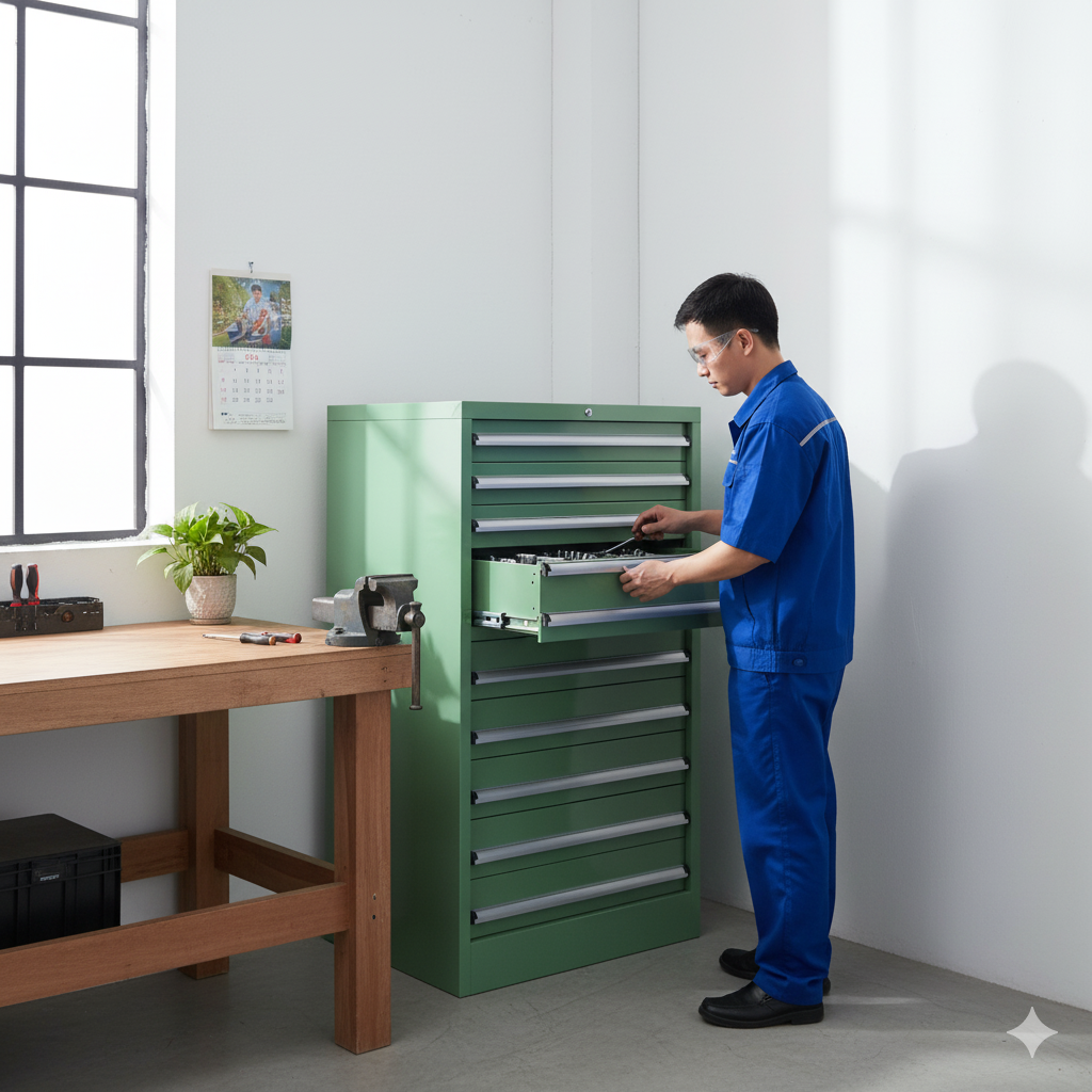 Tủ ngăn kéo công nghiệp 10 ngăn chịu tải lớn-2