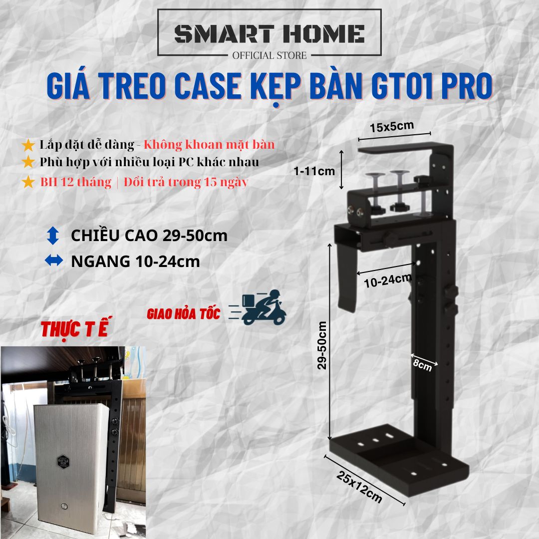 Giá Treo PC Kẹp Dưới Bàn GT01 Pro
