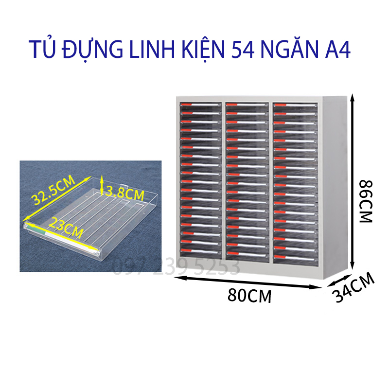 Tủ Đựng Linh Kiện 54 Ngăn A4