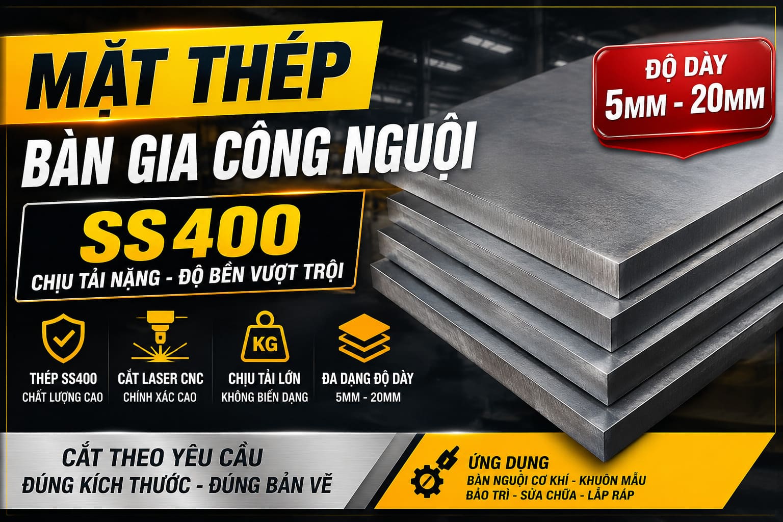 Mặt Thép Bàn Gia Công Nguội SS400