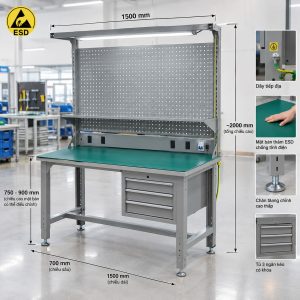 Bàn Thao Tác Chống Tĩnh Điện ESD 1500x700