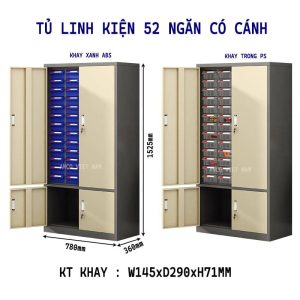 Tủ đựng linh kiện 52 ngăn có cánh